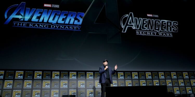 Kevin Feige, President of Marvel Studios, participates in the Marvel Studios’ Live-Action presentation at San Diego Comic-Con on July 23, 2022.