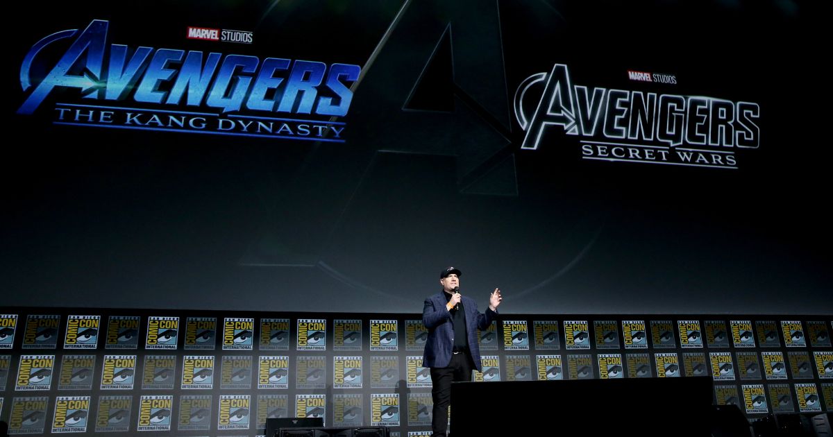 Kevin Feige, President of Marvel Studios, participates in the Marvel Studios’ Live-Action presentation at San Diego Comic-Con on July 23, 2022.