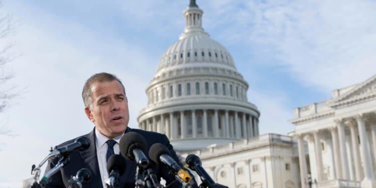 Hunter Biden, son of President Joe Biden, talks to reporters at the U.S. Capitol, in Washington, Dec. 13. 2023. Biden lashed out at Republican investigators who have been digging into his business dealings, insisting outside the Capitol he will only testify before a congressional committee in public.