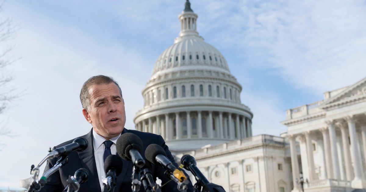 Hunter Biden, son of President Joe Biden, talks to reporters at the U.S. Capitol, in Washington, Dec. 13. 2023. Biden lashed out at Republican investigators who have been digging into his business dealings, insisting outside the Capitol he will only testify before a congressional committee in public.