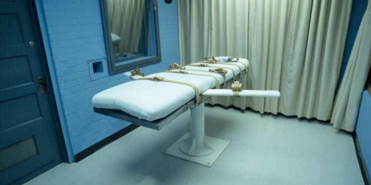 This stock image from 1997 shows a 'death chamber' in Huntsville, Texas.