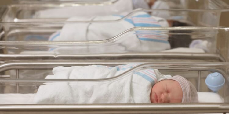 Newborn babies sleep in a hospital nursery. Naming newborns gender-neutral names is becoming the new trend in America, following the progressive LGBT agenda moving through the nation.