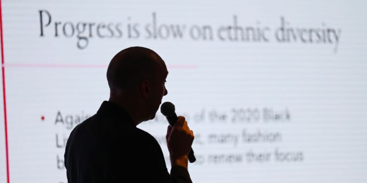 Mathew Dixon, Director of The MBS Group speaks at the Holding up a Mirror: Diversity and Inclusion in the Fashion Industry presentation during The Institute of Positive Fashion Forum 2022 on June 30, 2022 in London, England.