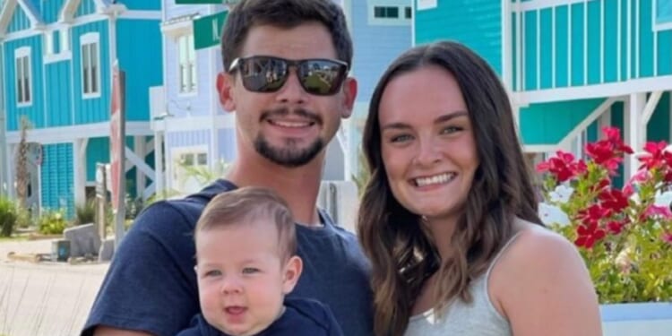 On Dec. 9, Jacob Hahn, left, and Savannah Harding, right, were killed in a car crash, leaving their 9-month-old son Beckett, center, orphaned.