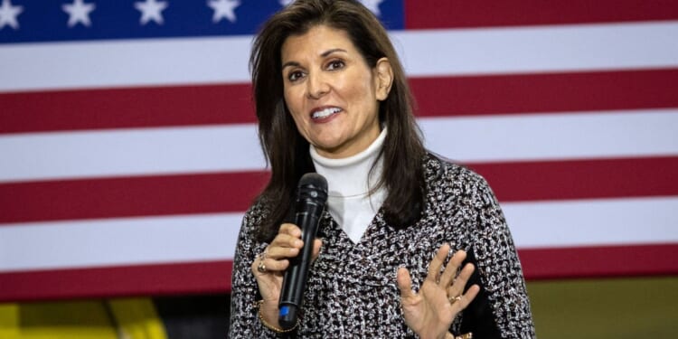 GOP presidential hopeful Nikki Haley speaks during a Town Hall event in Agency, Iowa, on Dec. 19.