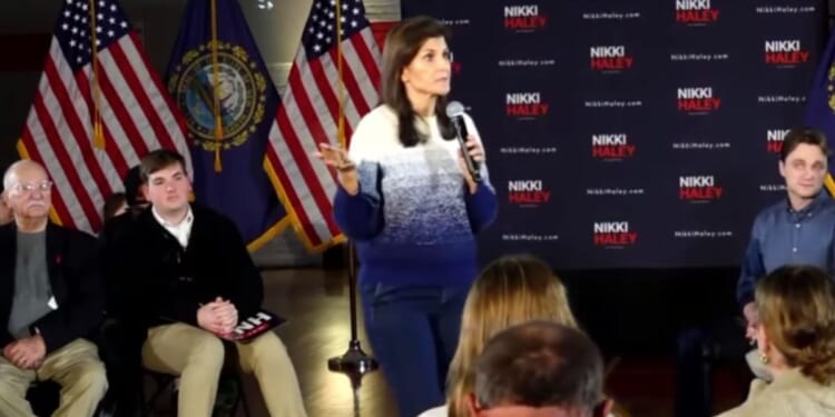 Nikki Haley attends a town hall in Berlin, New Hampshire, on Wednesday.