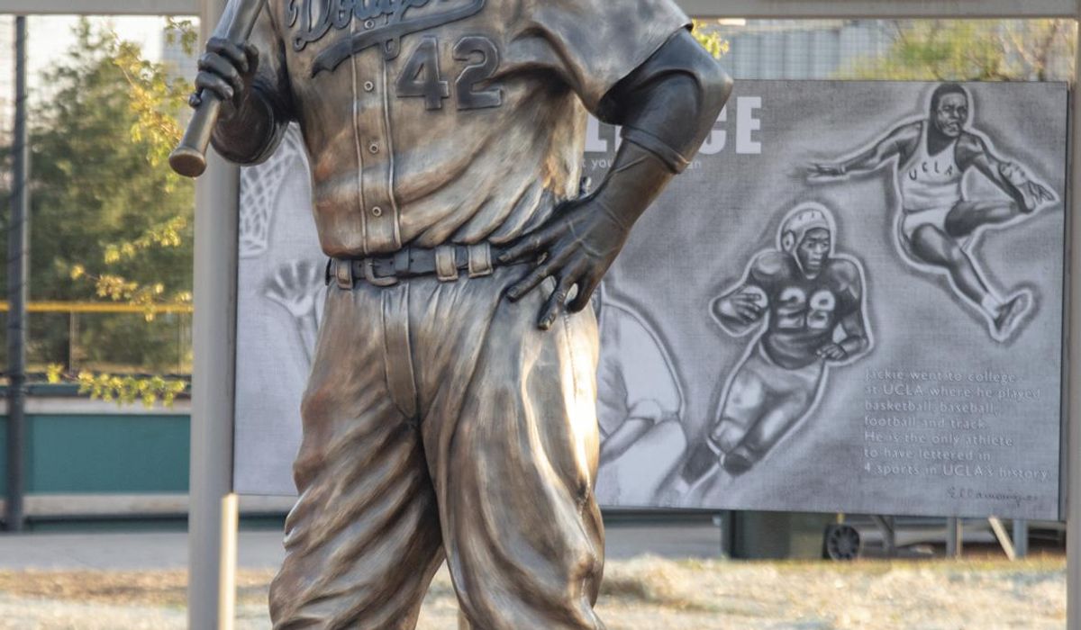 Burned remnants of Jackie Robinson statue found after theft from public park in Kansas