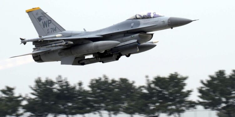 U.S. Air Force pilot safely ejects before his F-16 fighter jet crashes in South Korean sea