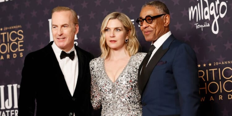 The cast of "Better Call Saul" poses for pictures at the Critics Choice Awards.