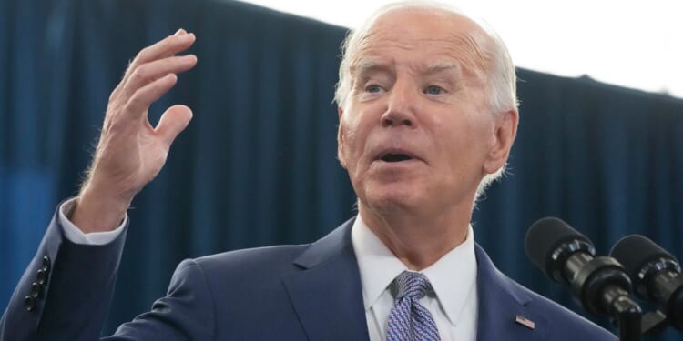 President Joe Biden speaking in Raleigh, North Carolina