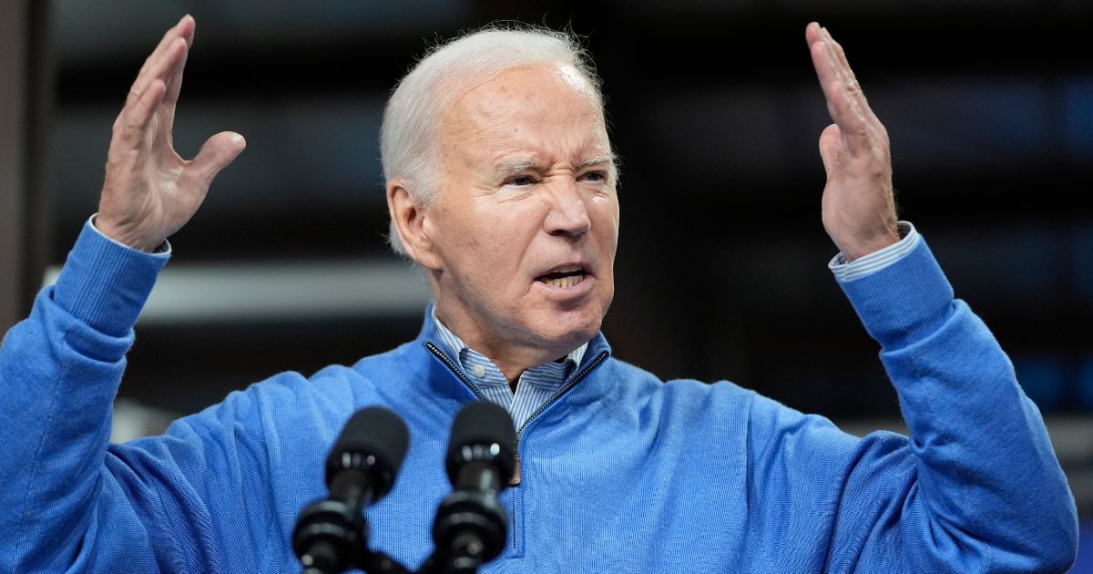 Joe Biden speaking at an event in Wisconsin