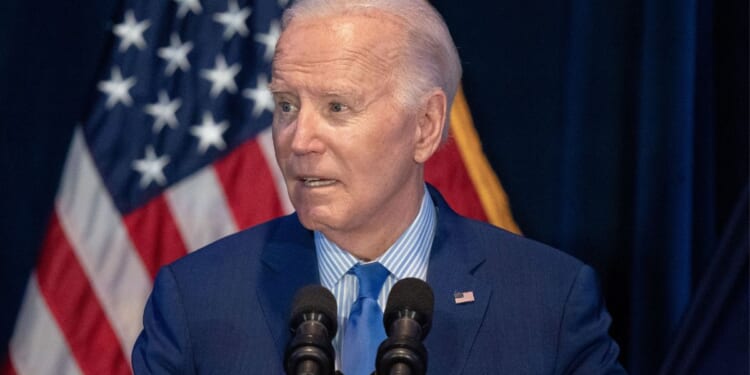 President Joe Biden speaks to a crowd during the South Carolina Democratic Party First in the Nation Celebration and dinner in Columbia, South Carolina, on Saturday.