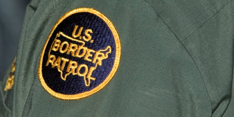 A Border Patrol agent's arm badge.