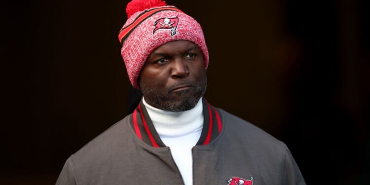 Tampa Bay Buccaneers head coach Todd Bowles walks onto the field before the game against the Carolina Panthers in Charlotte, North Carolina, on Jan. 7.