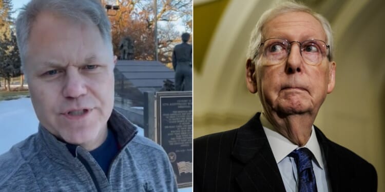 Nebraska Republican Jon Glen Weaver, left; Senate Republican Leader Mitch McConnell, right.