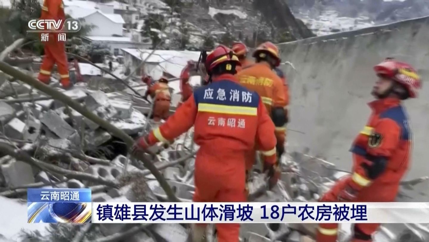 Chinese state media say 20 people dead and 24 missing after landslide