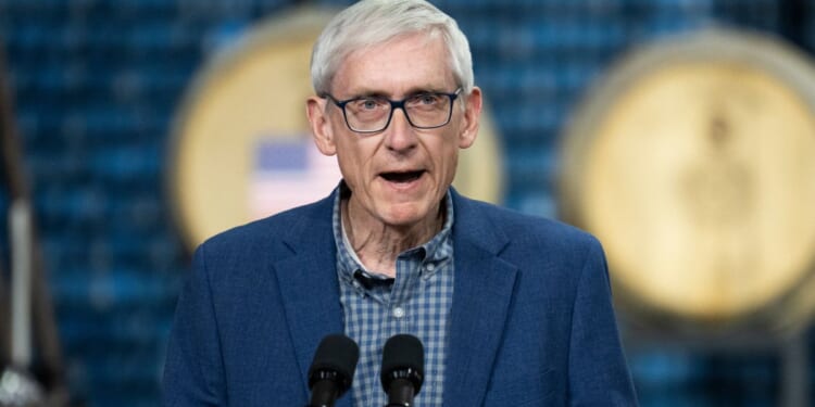 Wisconsin Gov. Tony Evers speaks about funding for the I-535 Blatnik Bridge before a visit by President Joe Biden in Superior, Wisconsin, on Thursday.