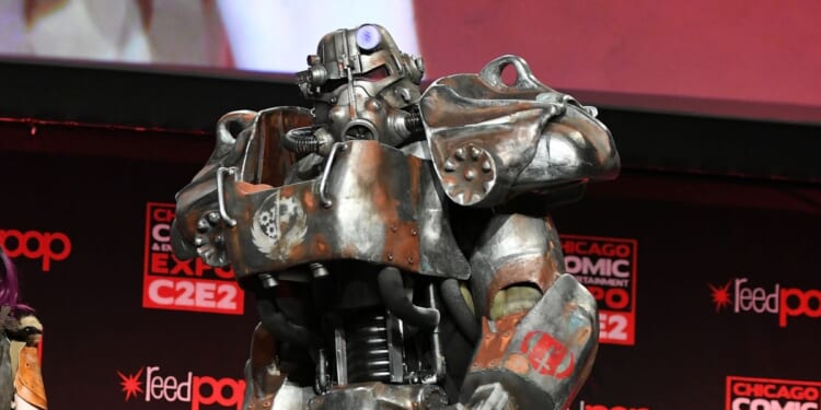 A cosplayer dressed as a character from the Fallout series of video games is pictured at the C2E2 Crown Champions Cosplay event in 2017 in Chicago.