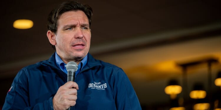 Florida Gov. Ron DeSantis, pictured speaking in New Hampshire on Wednesday.