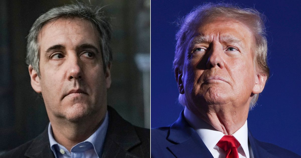 On Tuesday, U.S. District Judge Lewis J. Liman dismissed Michael Cohen's, left, retaliation claim against former President Donald Trump, right, for the second time.