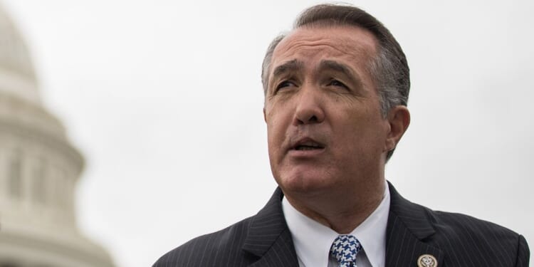 Then-Rep. Trent Franks speaks outside the Capitol in Washington on May 22, 2017.