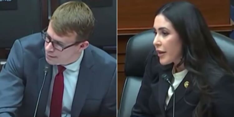 On Wednesday, Republican Rep. Anna Paulina Luna, right, scolded "immigration expert" David J. Bier, left, after he laughed about child trafficking at the border.