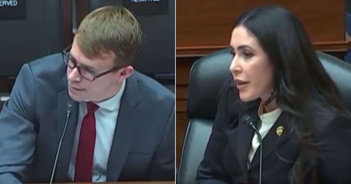 On Wednesday, Republican Rep. Anna Paulina Luna, right, scolded "immigration expert" David J. Bier, left, after he laughed about child trafficking at the border.