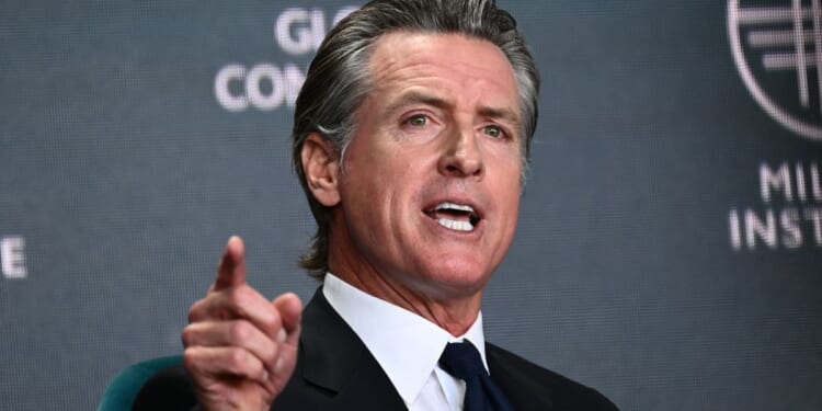 California Gov. Gavin Newsom speaks during the Milken Institute Global Conference in Beverly Hills, California, on May 2.