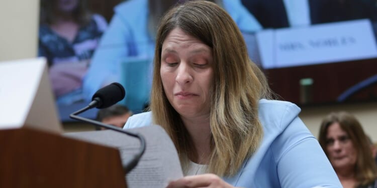 Tammy Nobles, the mother of Kayla Hamilton, testifies before the House Judiciary subcommittee on immigration Integrity, security and enforcement on Capitol Hill in Washington on May 23.