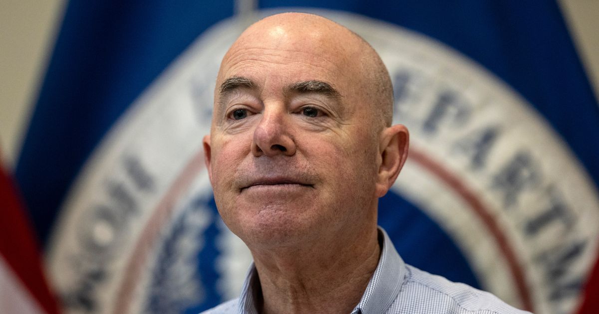 Homeland Security Secretary Alejandro Mayorkas holds a news conference at a U.S. Border Patrol station in Eagle Pass, Texas, on Jan. 8.