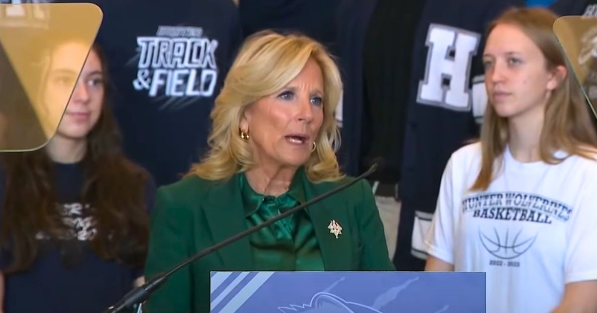 First lady Jill Biden speaks at Hunter High School in Utah.