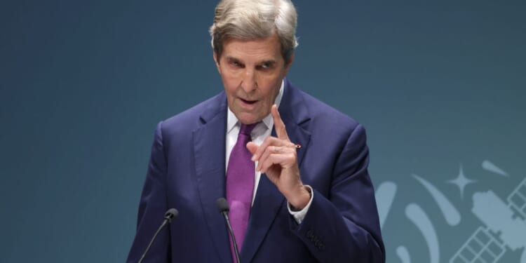 John Kerry speaks during a press conference on day seven of the UNFCCC COP28 Climate Conference in Dubai on Dec. 6.