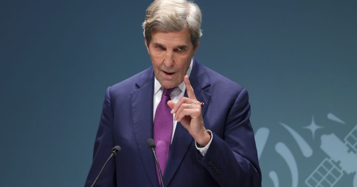 John Kerry speaks during a press conference on day seven of the UNFCCC COP28 Climate Conference in Dubai on Dec. 6.