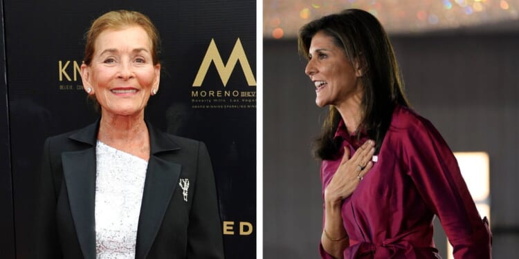 TV personality Judge Judy Sheindlin, left, is expected to join Republican presidential candidate Nikki Haley at a rally in Exeter, New Hampshire, on Sunday.