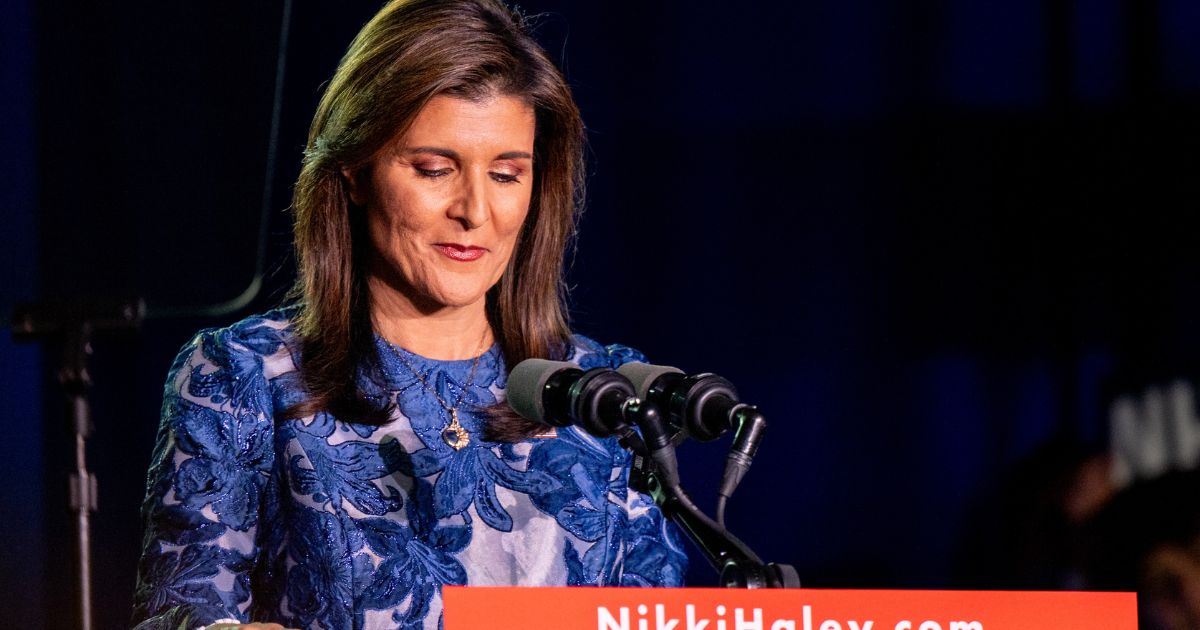 Republican presidential candidate Nikki Haley speaks at her primary night rally in Concord, New Hampshire, on Tuesday.