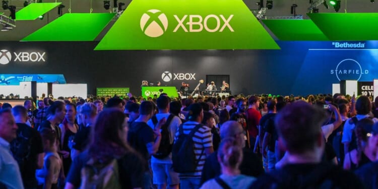 The Xbox booth at Gamescom in Cologne, Germany, in 2023.