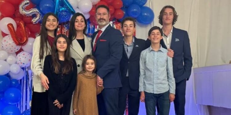 Republican state Senator Dusty Deevers, of Oklahoma, and family celebrate his election victory in December. (@DustyDeevers / X screen shot)