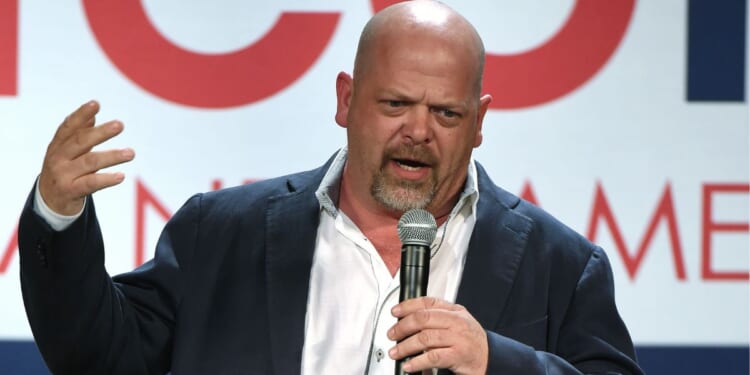 Rick Harrison from "Pawn Stars" speaks at the Texas Station Gambling Hall & Hotel in North Las Vegas, Nevada, on Feb. 21, 2016.