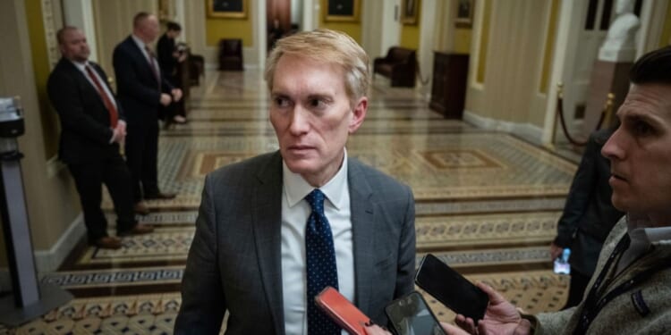 Sen. James Lankford (R-OK) speaks with reporters at the U.S. Capitol in Washington, D.C., on Jan 16.