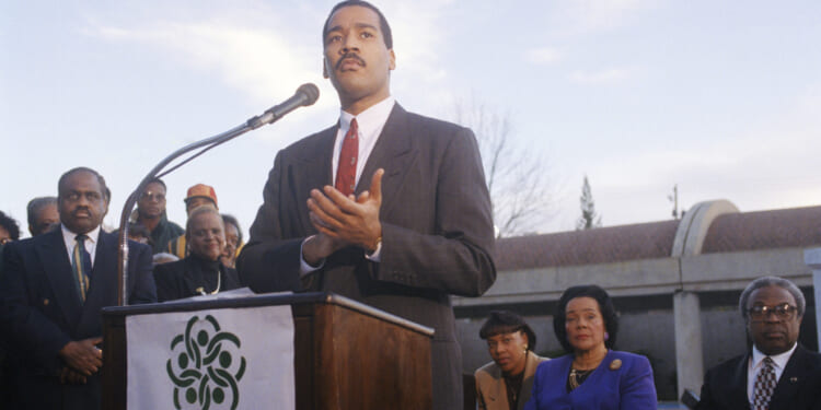 Dexter King, son of the Rev. Martin Luther King Jr., speaks to the press outlining his family's plan for an interactive museum to be built at the MLK Center in Atlanta on Dec. 28, 1994.