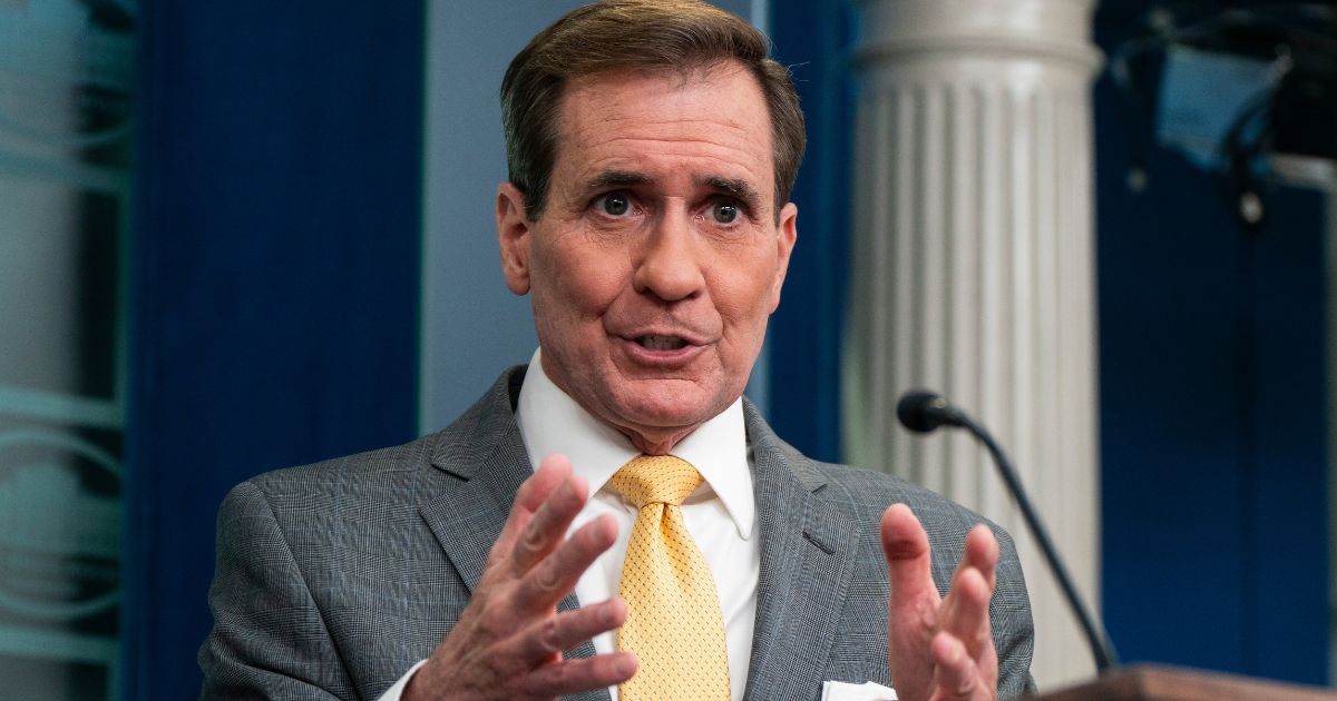 NSC Coordinator for Strategic Communications John Kirby speaks during a briefing to the media at the White House in Washington, D.C., on Jan. 9.