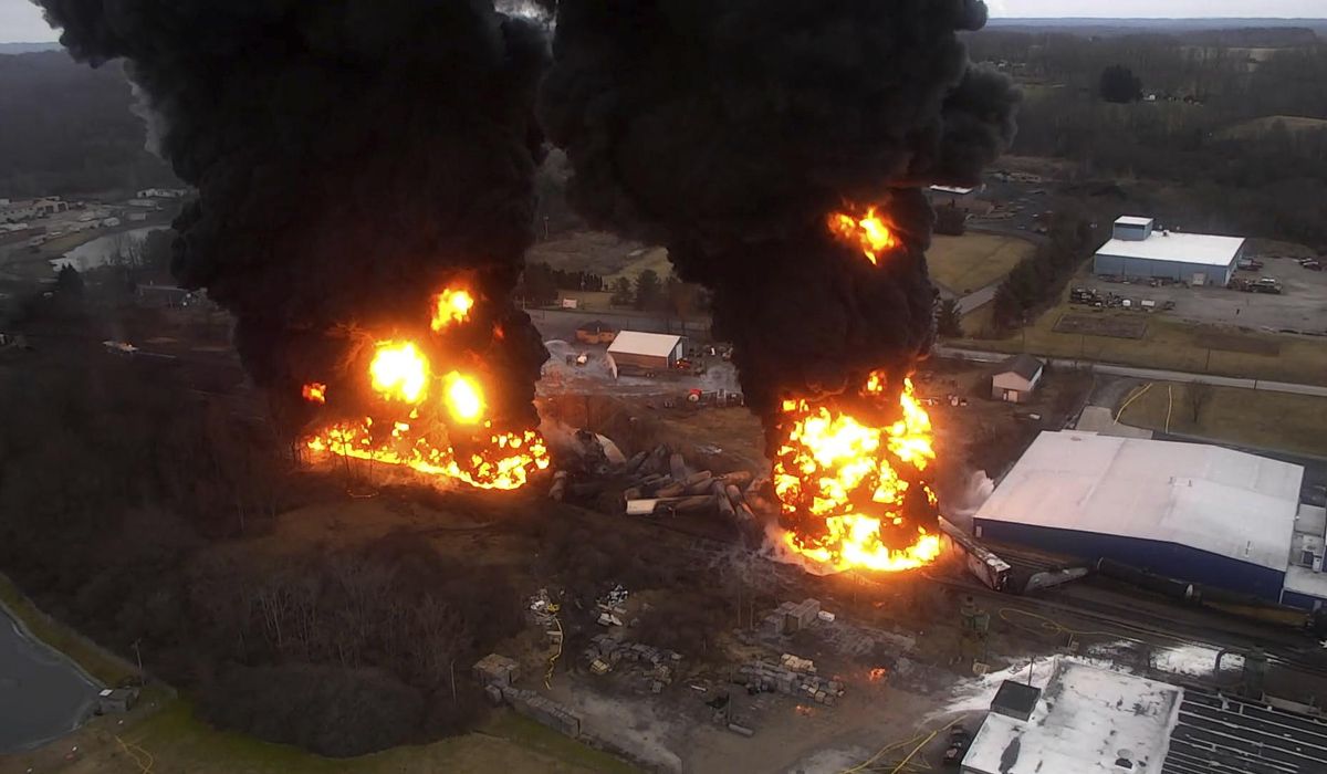 New videos show towers of fire that prompted evacuations after last year's fiery Ohio derailment