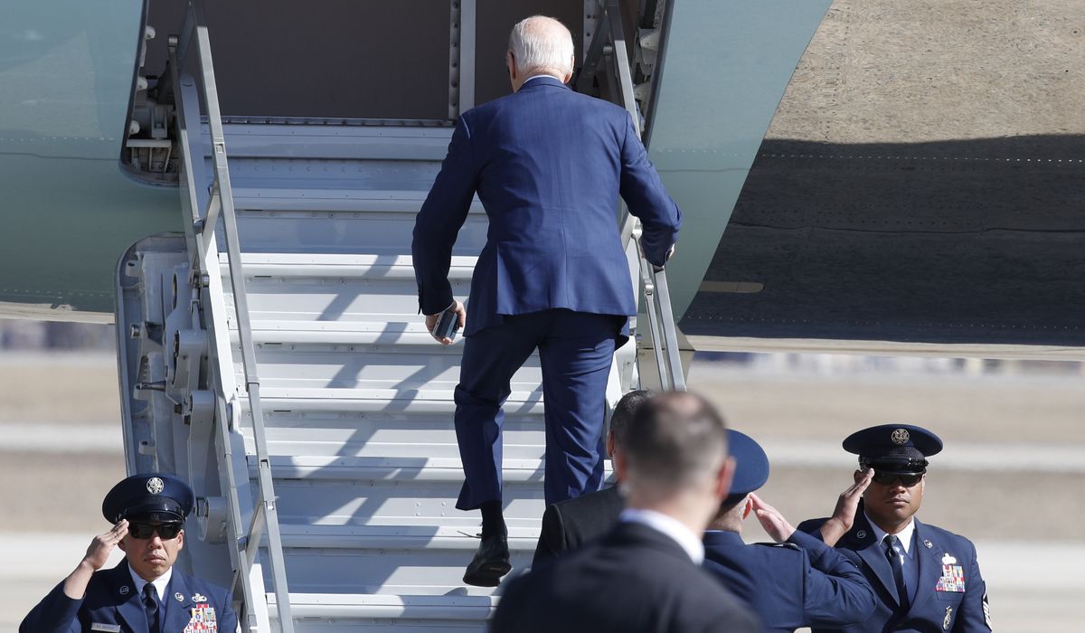 Biden stumbles again, this time on short stairs of Air Force One