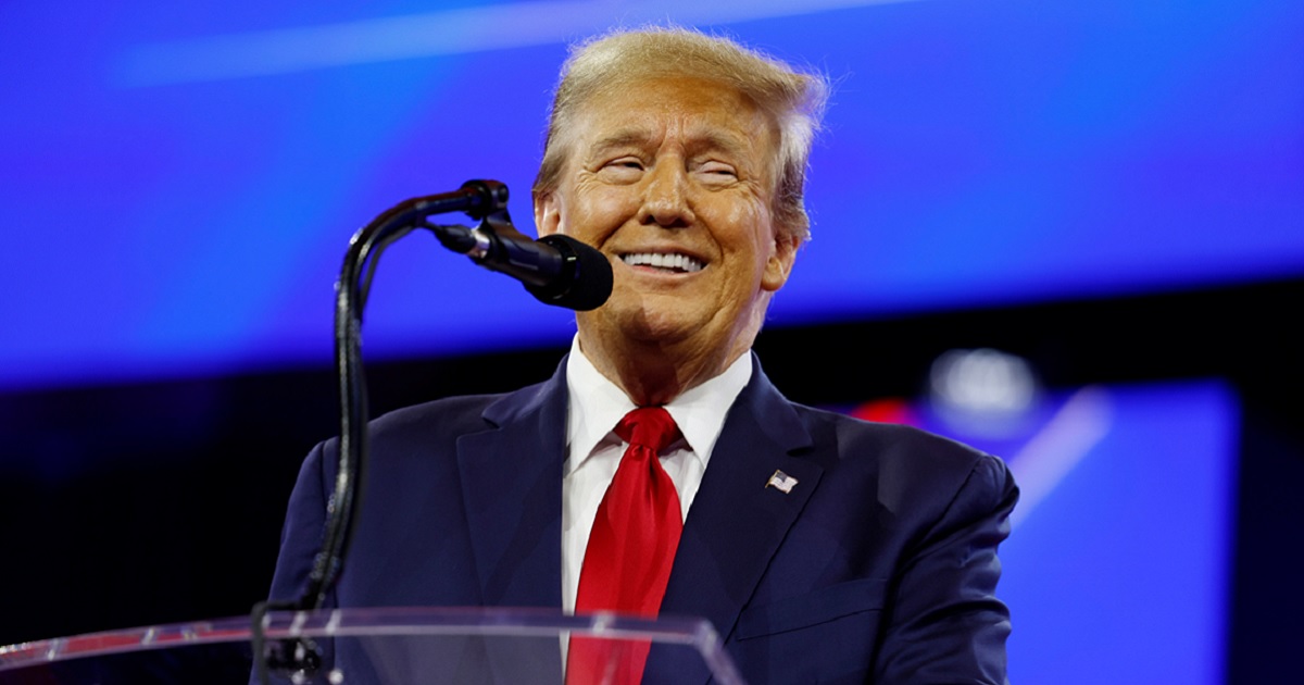 Former President Donald Trump, pictured speaking Saturday at the Conservative Political Action Conference in National Harbor, Maryland.