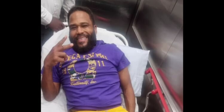 Actor Anthony Anderson at the hospital after suffering an injury on the movie set of "G20."