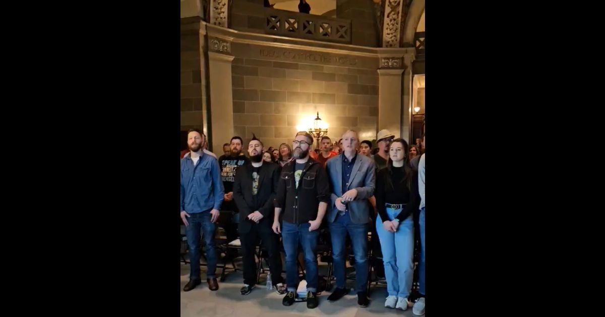 Pro-life Christians in Missouri sing in the state Capitol.