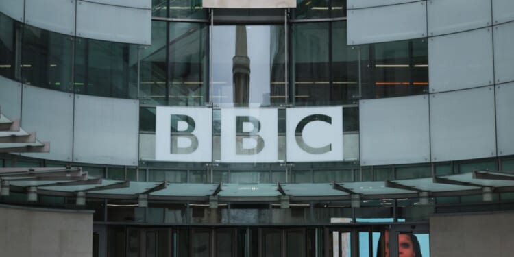 The exterior of BBC in London, England, is pictured on Feb. 20.