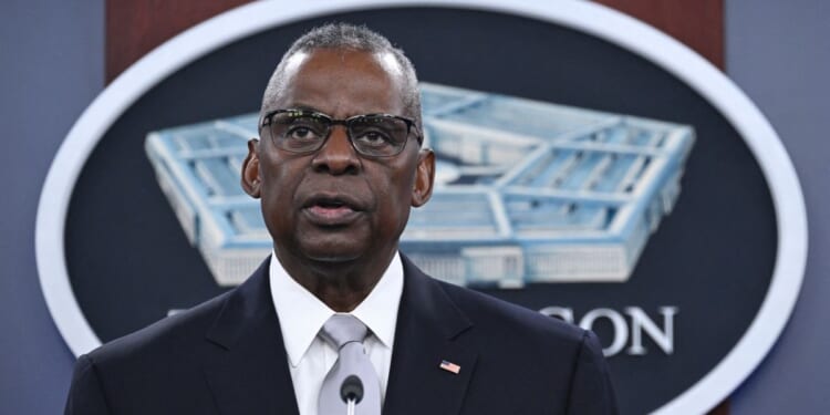 Defense Secretary Lloyd Austin takes questions during a news conference at the Pentagon in Washington on Feb. 1.