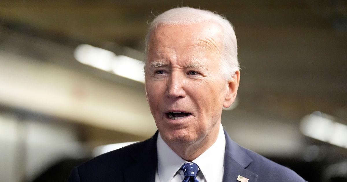 Joe Biden speaking with reporters in San Francisco