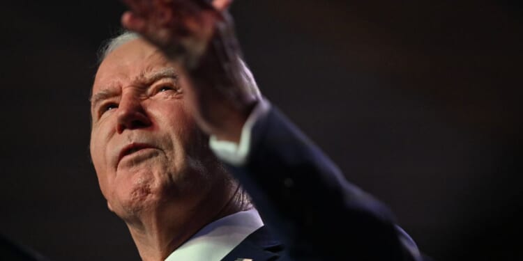 President Joe Biden speaks in Washington, D.C., on Monday.